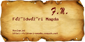 Földvári Magda névjegykártya